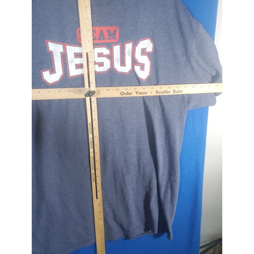 Vintage Team Jesus T-Shirt Mens 2XL Blue Graphic Tee Christian Religious - Picture 7 of 13